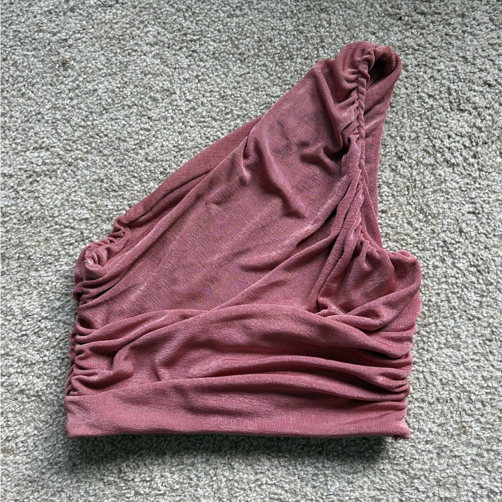 One-Shoulder Pink Top